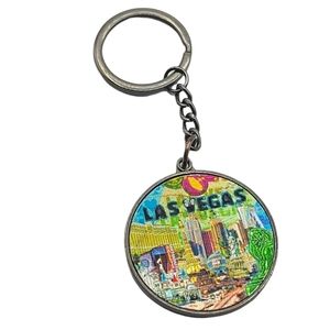 Welcome To Las Vegas Keychain Souvenir 4" Colorful Neon